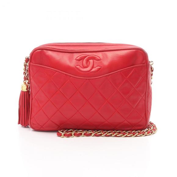 CHANEL Red Leather Shoulder Bag - Picture 1 of 10